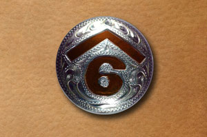 Rafter Six Brand Silver Concho!