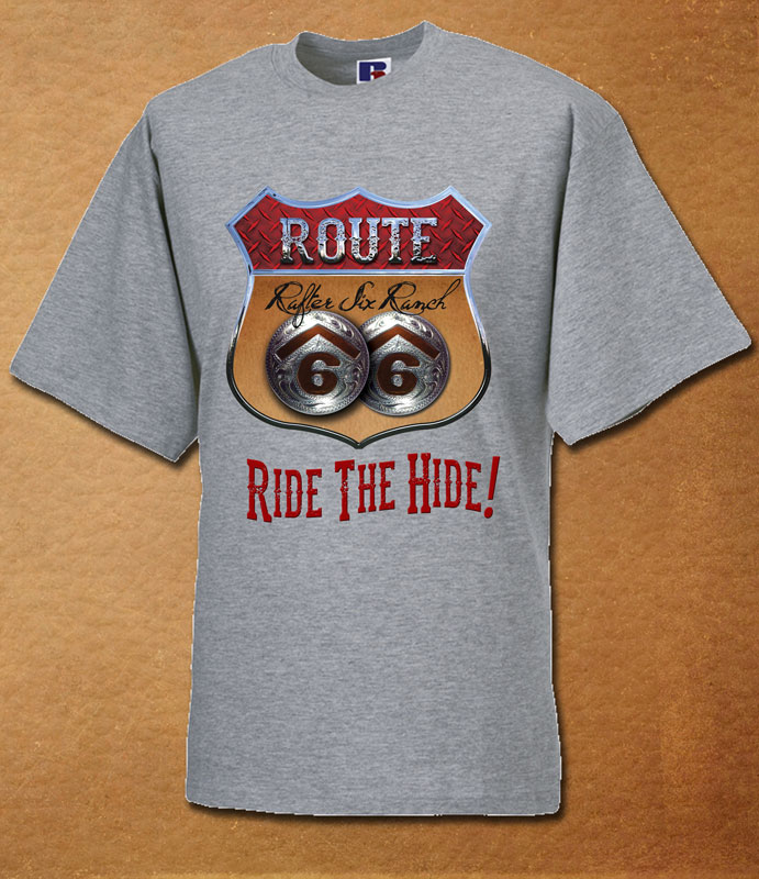Rafter Six® Route 66 Ride The Hide T-Shirt Grey